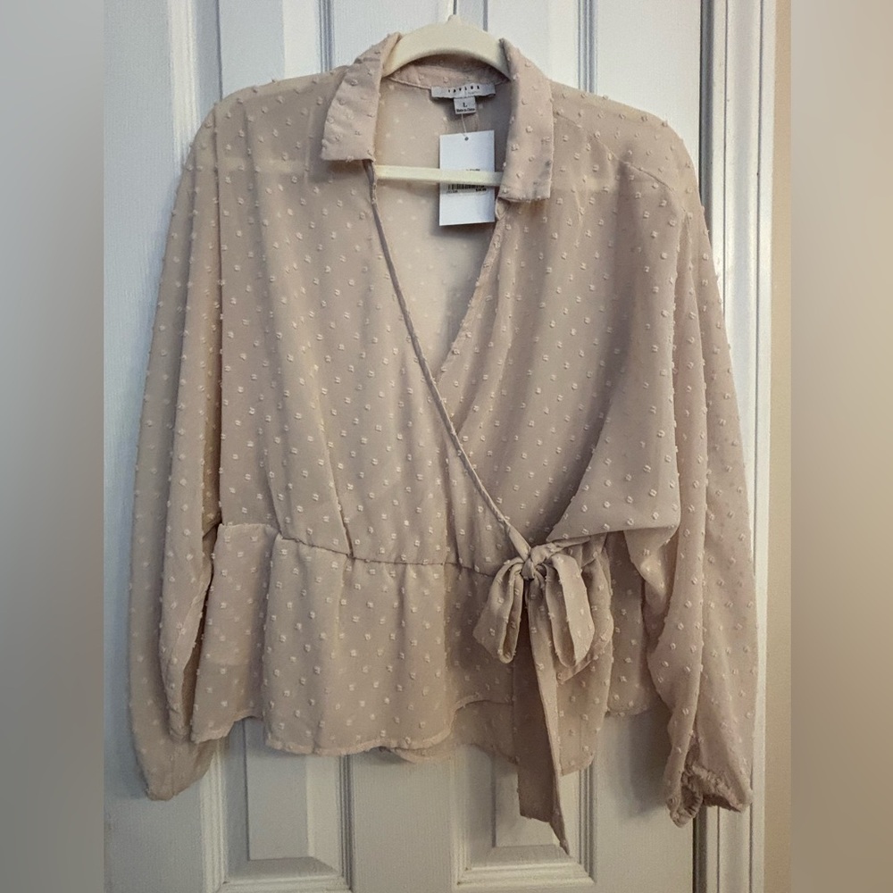 NWT sheer peplum top